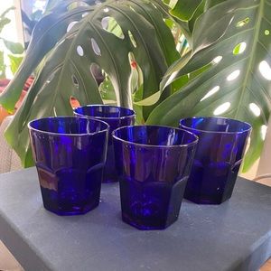Vintage cobalt blue colored glasses